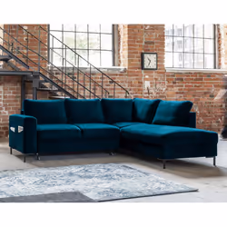 Best Mobilier Lilly, Bleu, Velours, Métal, 2370 mm, 1970 mm, 850 mm