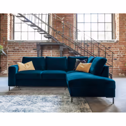 Best Mobilier Lilly Canapé d'angle 5 siège(s) Bleu