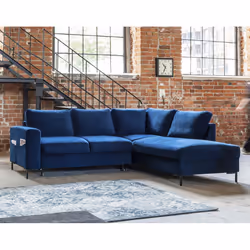 Best Mobilier Lilly, Bleu, Velours, Métal, 2370 mm, 1970 mm, 850 mm