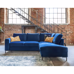 Best Mobilier Lilly Canapé d'angle 5 siège(s) Bleu