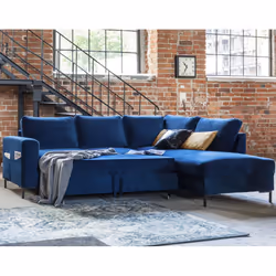 Best Mobilier Lilly Canapé d'angle 5 siège(s) Bleu