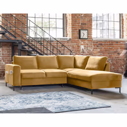 Best Mobilier Lilly, Jaune, Velours, Métal, 2370 mm, 1970 mm, 850 mm