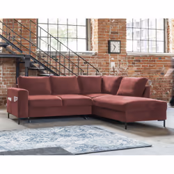 Best Mobilier Lilly, Rose, Velours, Métal, 2370 mm, 1970 mm, 850 mm