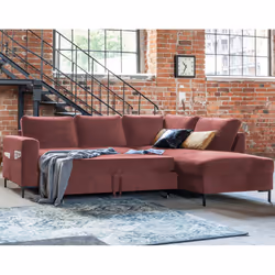 Best Mobilier Lilly Canapé d'angle 5 siège(s) Rose