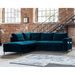Best Mobilier Lilly Canapé d'angle 5 siège(s) Bleu