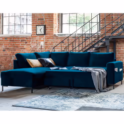Best Mobilier Lilly Canapé d'angle 5 siège(s) Bleu