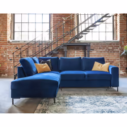 Best Mobilier Lilly Canapé d'angle 5 siège(s) Bleu