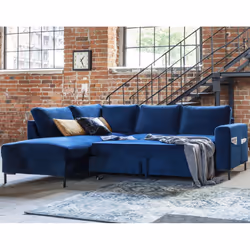 Best Mobilier Lilly Canapé d'angle 5 siège(s) Bleu