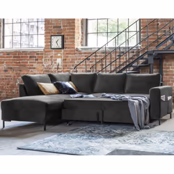Best Mobilier Lilly Canapé d'angle 5 siège(s) Gris