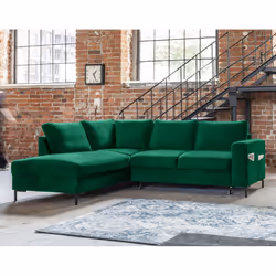 Best Mobilier Lilly, Vert, Velours, Métal, 2370 mm, 1970 mm, 850 mm