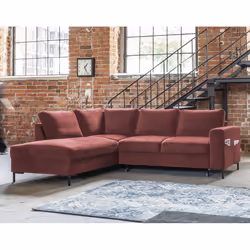 Best Mobilier Lilly, Rose, Velours, Métal, 2370 mm, 1970 mm, 850 mm