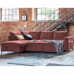 Best Mobilier Lilly Canapé d'angle 5 siège(s) Rose