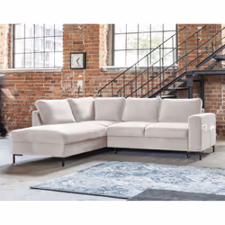 Best Mobilier Lilly, Beige, Velours, Métal, 2370 mm, 1970 mm, 850 mm