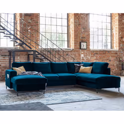 Best Mobilier Lilly, Bleu, Velours, Métal, 3030 mm, 1970 mm, 850 mm