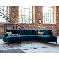 Best Mobilier Lilly Canapé d'angle 7 siège(s) Bleu