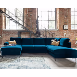 Best Mobilier Lilly Canapé d'angle 7 siège(s) Bleu