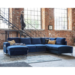 Best Mobilier Lilly Canapé d'angle 7 siège(s) Bleu