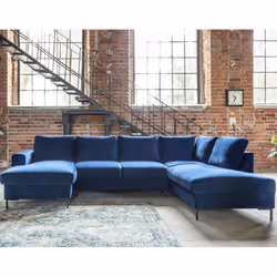 Best Mobilier Lilly Canapé d'angle 7 siège(s) Bleu