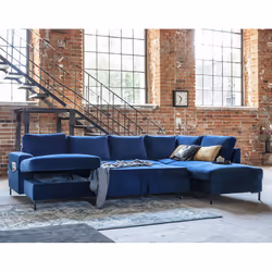 Best Mobilier Lilly Canapé d'angle 7 siège(s) Bleu