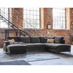Best Mobilier Lilly, Gris, Velours, Métal, 3030 mm, 1970 mm, 850 mm