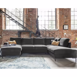 Best Mobilier Lilly Canapé d'angle 7 siège(s) Gris