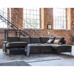 Best Mobilier Lilly Canapé d'angle 7 siège(s) Gris