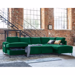 Best Mobilier Lilly Canapé d'angle 7 siège(s) Vert