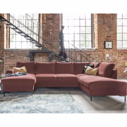 Best Mobilier Lilly Canapé d'angle 7 siège(s) Rose