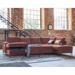 Best Mobilier Lilly Canapé d'angle 7 siège(s) Rose