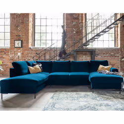 Best Mobilier Lilly Canapé d'angle 7 siège(s) Bleu
