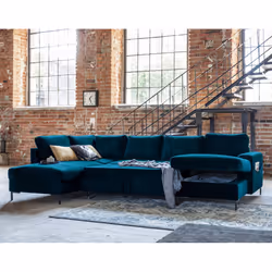 Best Mobilier Lilly Canapé d'angle 7 siège(s) Bleu