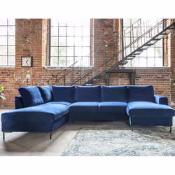 Best Mobilier Lilly Canapé d'angle 7 siège(s) Bleu