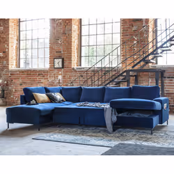 Best Mobilier Lilly Canapé d'angle 7 siège(s) Bleu