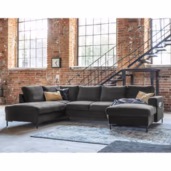 Best Mobilier Lilly, Gris, Velours, Métal, 3030 mm, 1970 mm, 850 mm