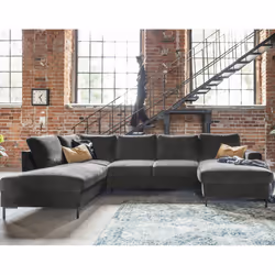 Best Mobilier Lilly Canapé d'angle 7 siège(s) Gris