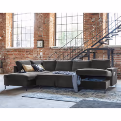 Best Mobilier Lilly Canapé d'angle 7 siège(s) Gris