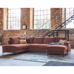 Best Mobilier Lilly, Rose, Velours, Métal, 3030 mm, 1970 mm, 850 mm