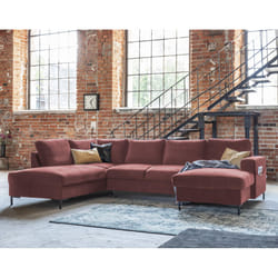 Best Mobilier Lilly Canapé d'angle 7 siège(s) Rose