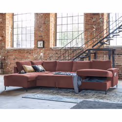Best Mobilier Lilly Canapé d'angle 7 siège(s) Rose