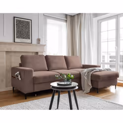 Best Mobilier Lilly, Marron, Velours, Métal, 2360 mm, 1480 mm, 850 mm