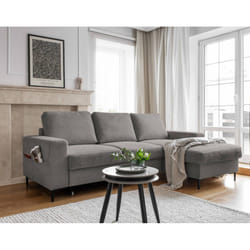 Best Mobilier Lilly Canapé d'angle 4 siège(s) Gris