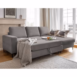 Best Mobilier Lilly Canapé d'angle 4 siège(s) Gris