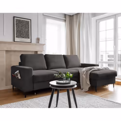 Best Mobilier Lilly, Gris, Velours, Métal, 2360 mm, 1480 mm, 850 mm