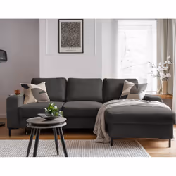 Best Mobilier Lilly Canapé d'angle 4 siège(s) Gris