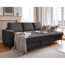 Best Mobilier Lilly Canapé d'angle 4 siège(s) Gris