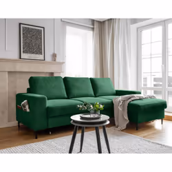 Best Mobilier Lilly, Vert, Velours, Métal, 2360 mm, 1480 mm, 850 mm