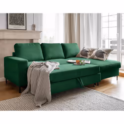Best Mobilier Lilly Canapé d'angle 4 siège(s) Vert