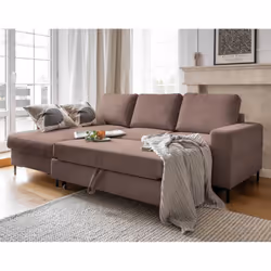 Best Mobilier Lilly Canapé d'angle 4 siège(s) Marron