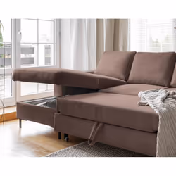 Best Mobilier Lilly Canapé d'angle 4 siège(s) Marron