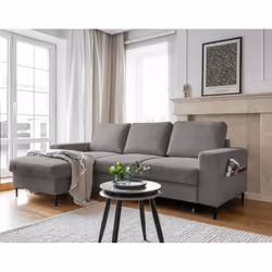 Best Mobilier Lilly, Gris, Velours, Métal, 2360 mm, 1480 mm, 850 mm